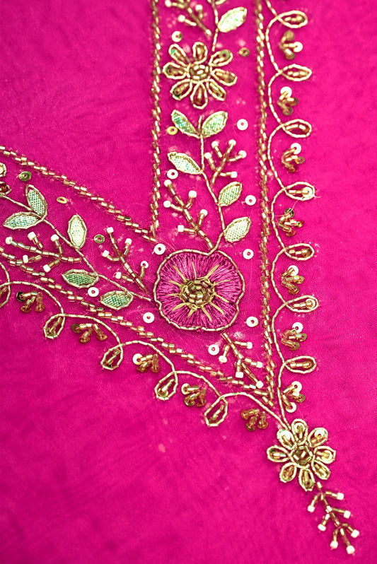 Fuchsia Gulrosh Floral Zari & Resham Thread Suit Set