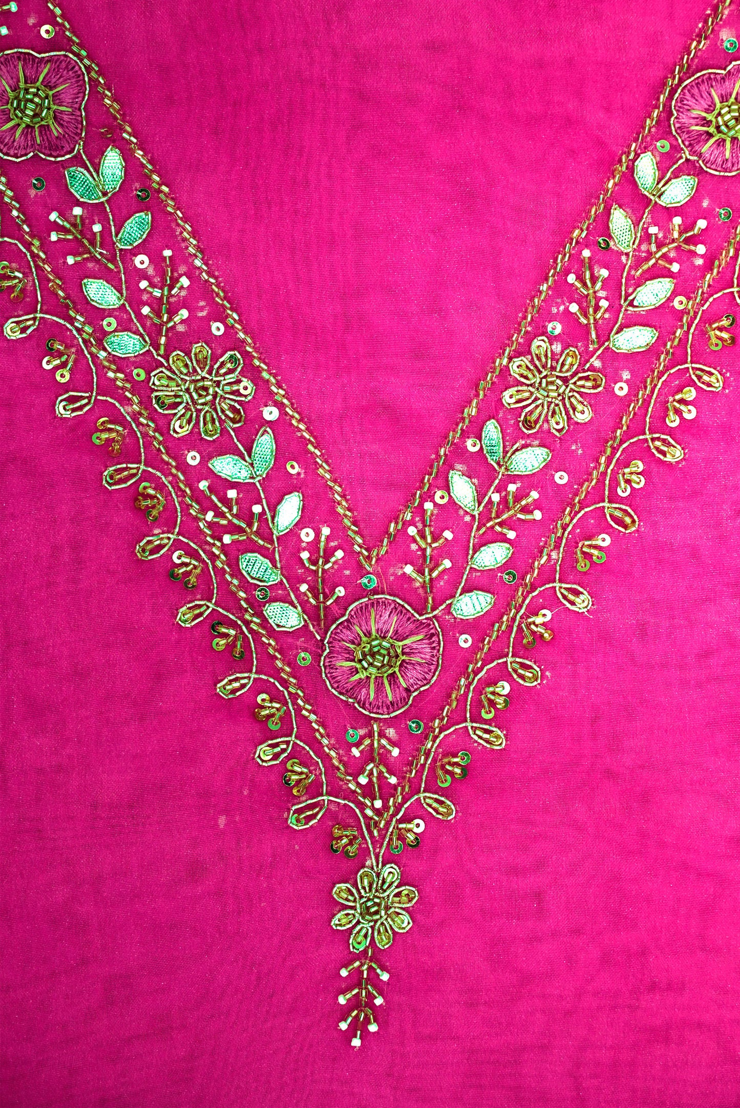Fuchsia Gulrosh Floral Zari & Resham Thread Suit Set