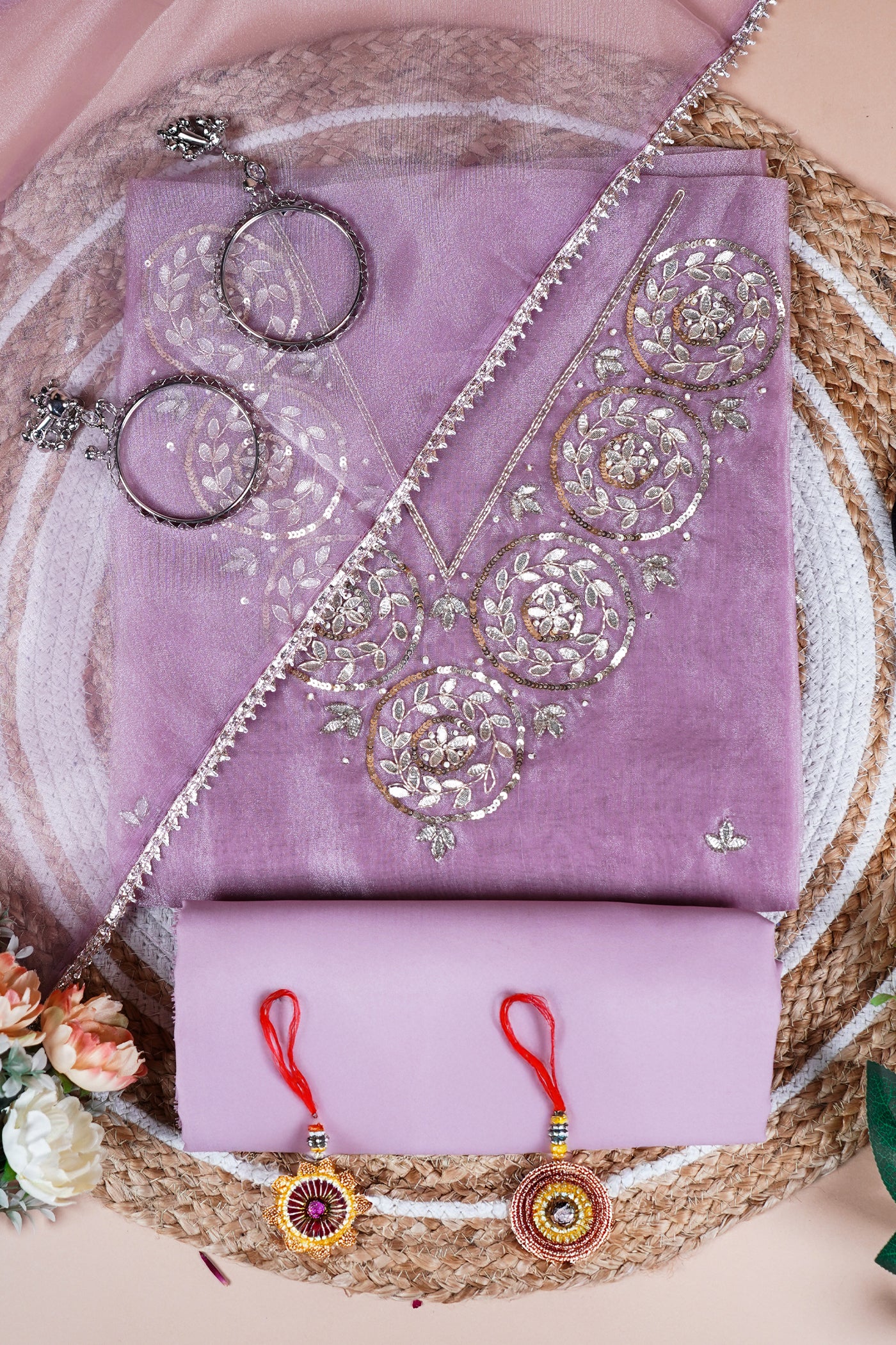 Rosy Noor Gota Patti Unstitched Suit Set