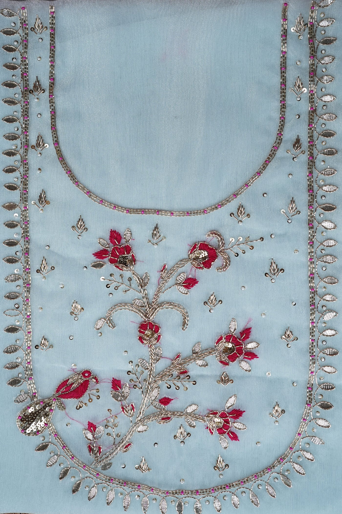 Tavi Sky Blue Zardozi & Sequin Bird Embellished Suit Set
