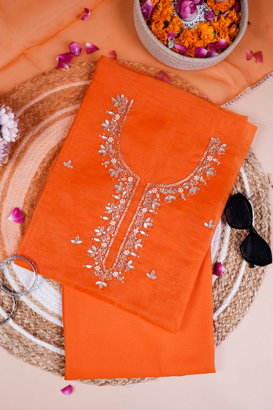 Amber Glow Zari And Gota Patti Suit Set