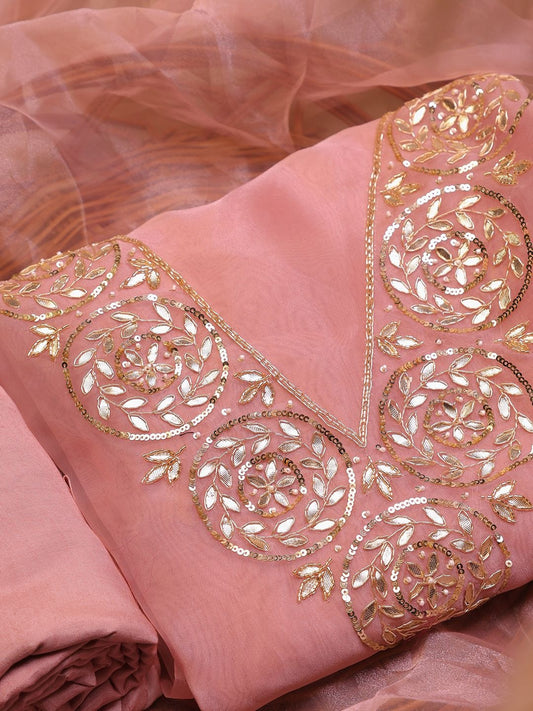Rosy Noor Gota Patti Unstitched Suit Set