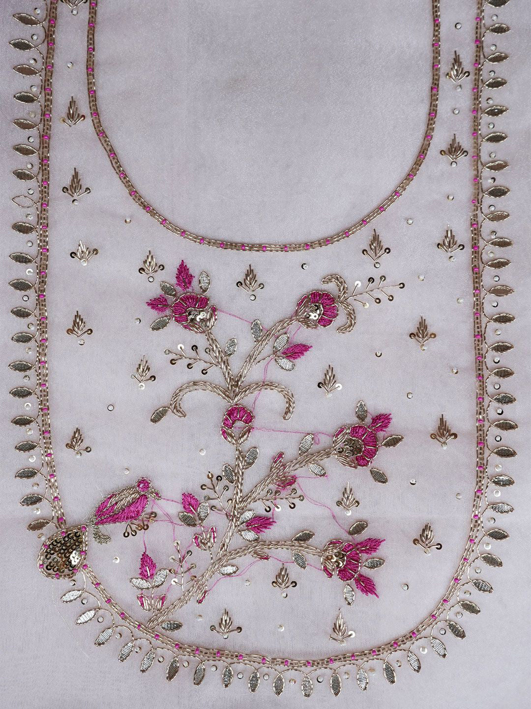 Tavi Rose Blush Zardozi & Sequin Bird Embellished Suit Set