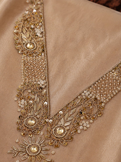 Sharvi Moora Unstitched Suit Set with Handcrafted Zardozi Work