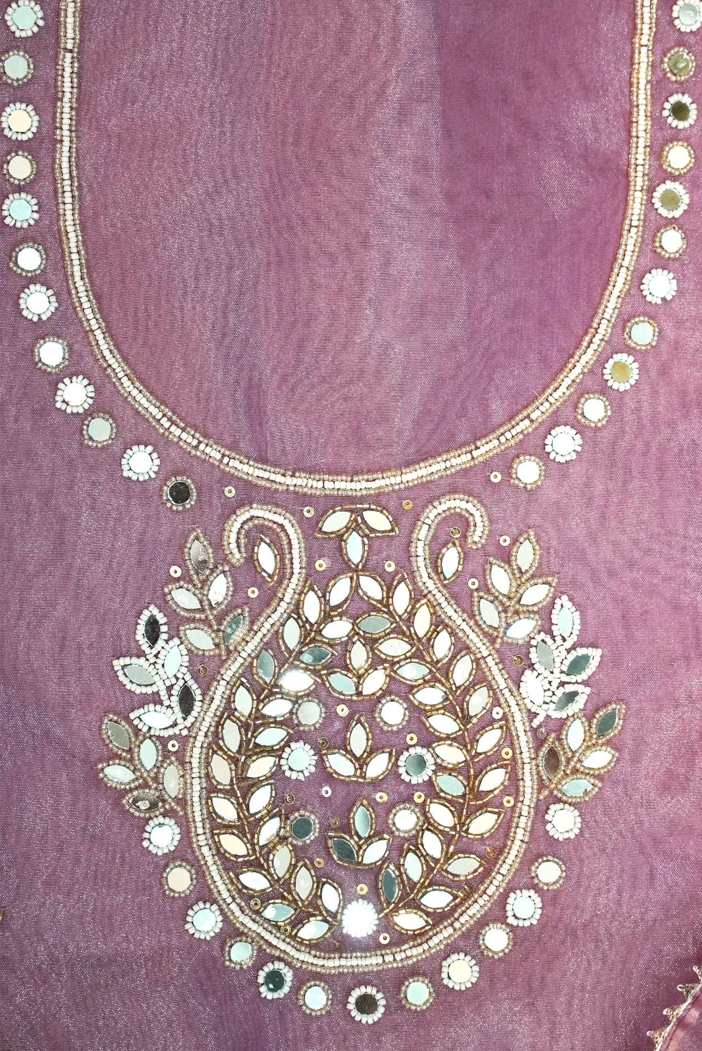 Varnika Pink Sandal Zari & Mirror Suit Set