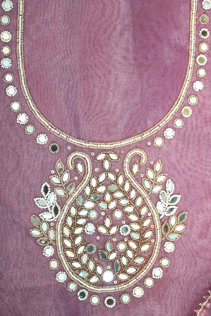 Varnika Pink Sandal Zari & Mirror Suit Set
