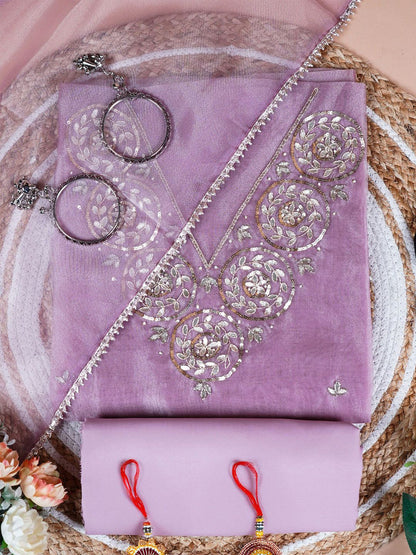 Rosy Noor Gota Patti Unstitched Suit Set