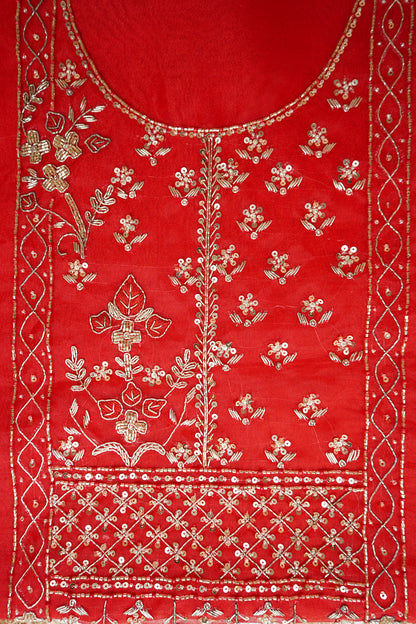 Laal Rang Hand-Embroidered Unstitched Suit Set