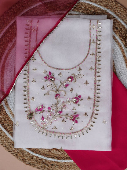 Tavi Rose Blush Zardozi & Sequin Bird Embellished Suit Set