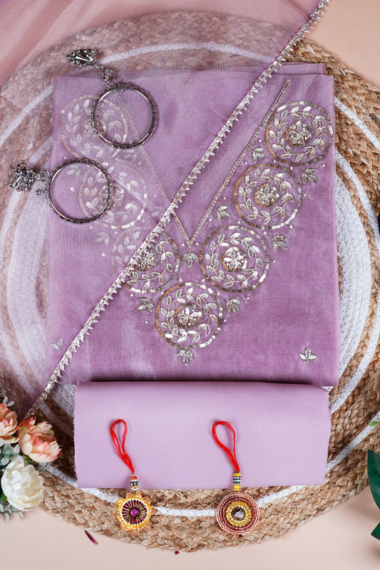 Rosy Noor Gota Patti Unstitched Suit Set