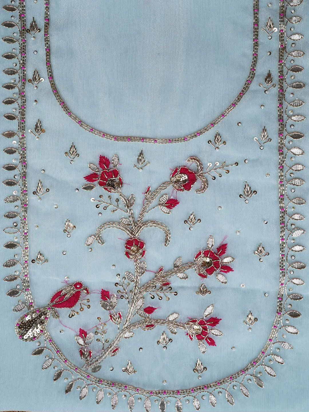 Tavi  Sky Blue Zardozi & Sequin Bird Embellished Suit Set