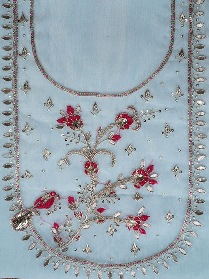Tavi  Sky Blue Zardozi & Sequin Bird Embellished Suit Set