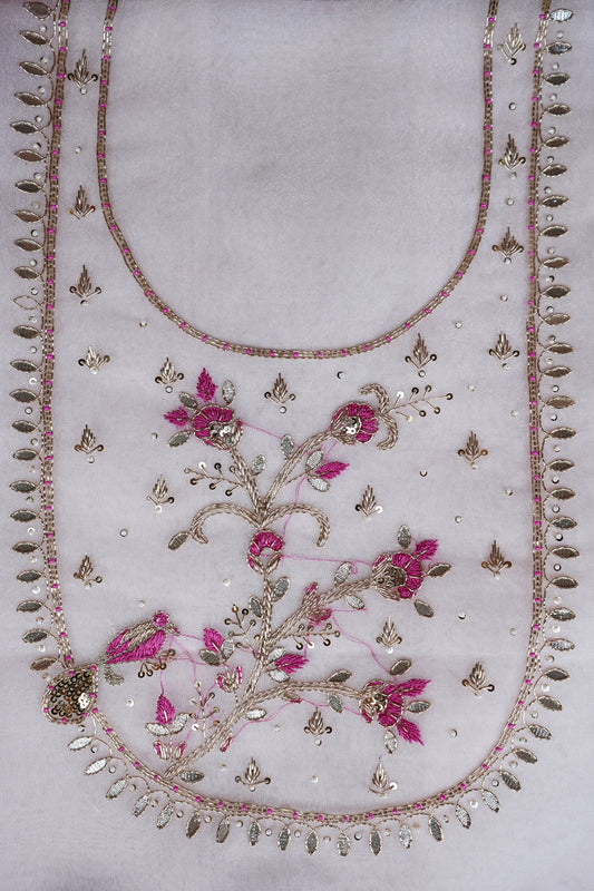 Tavi Rose Blush Zardozi & Sequin Bird Embellished Suit Set