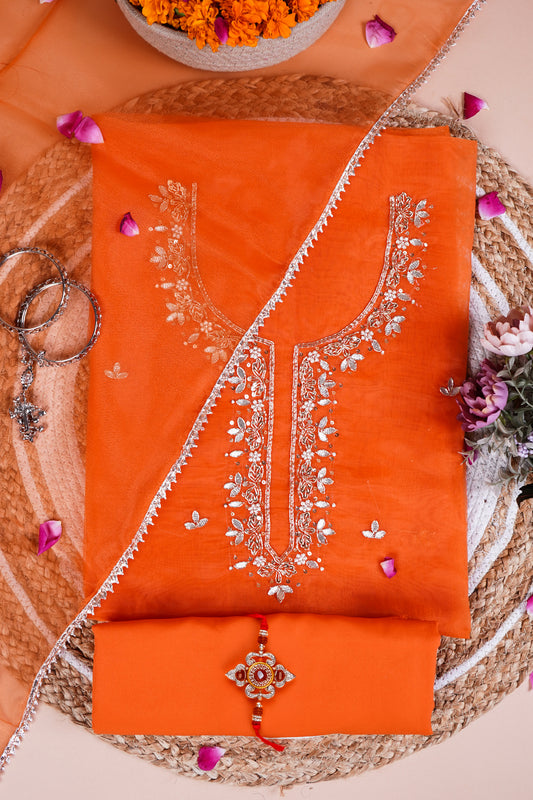 Amber Glow Zari And Gota Patti Suit Set