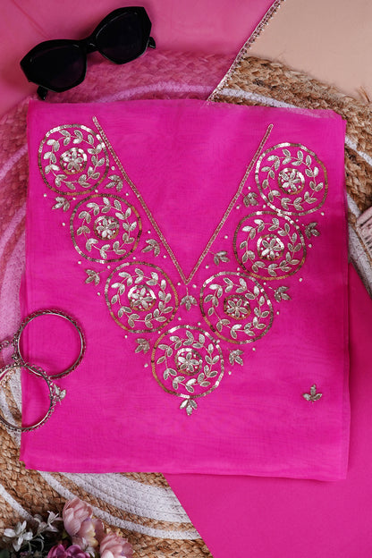 Gulaabi Noor Gota Patti Unstitched Suit Set