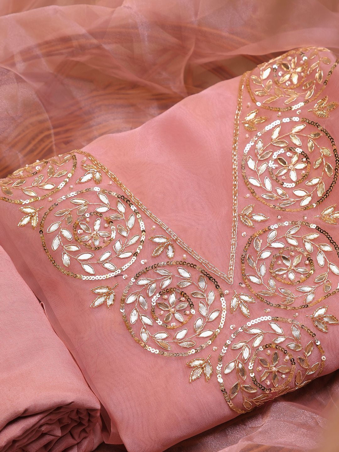 Rosy Noor Gota Patti Unstitched Suit Set