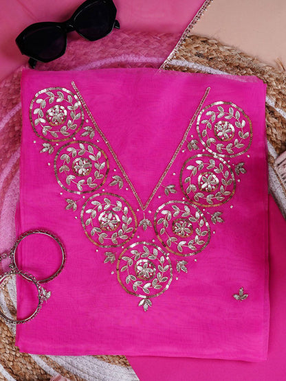 Gulaabi Noor Gota Patti Unstitched Suit Set