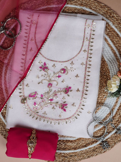 Tavi Rose Blush Zardozi & Sequin Bird Embellished Suit Set