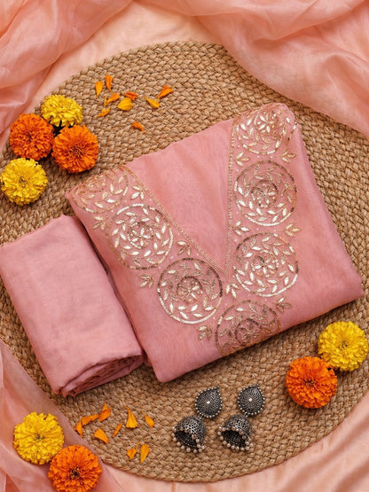 Rosy Noor Gota Patti Unstitched Suit Set