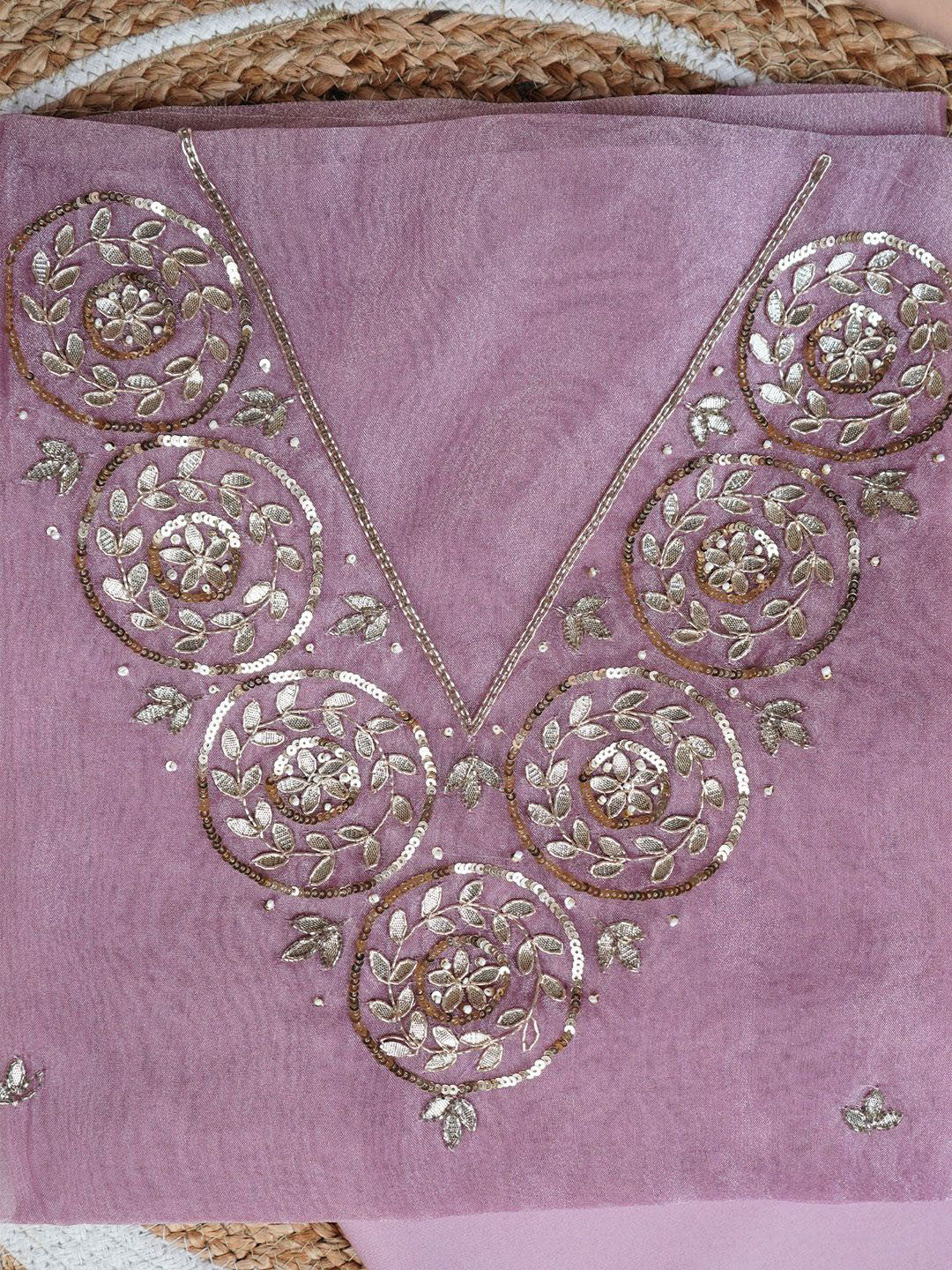 Rosy Noor Gota Patti Unstitched Suit Set