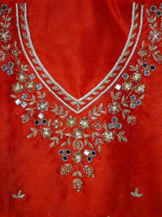 Utsav Floral Resham Hand Embroidered Unstitched Suit Set