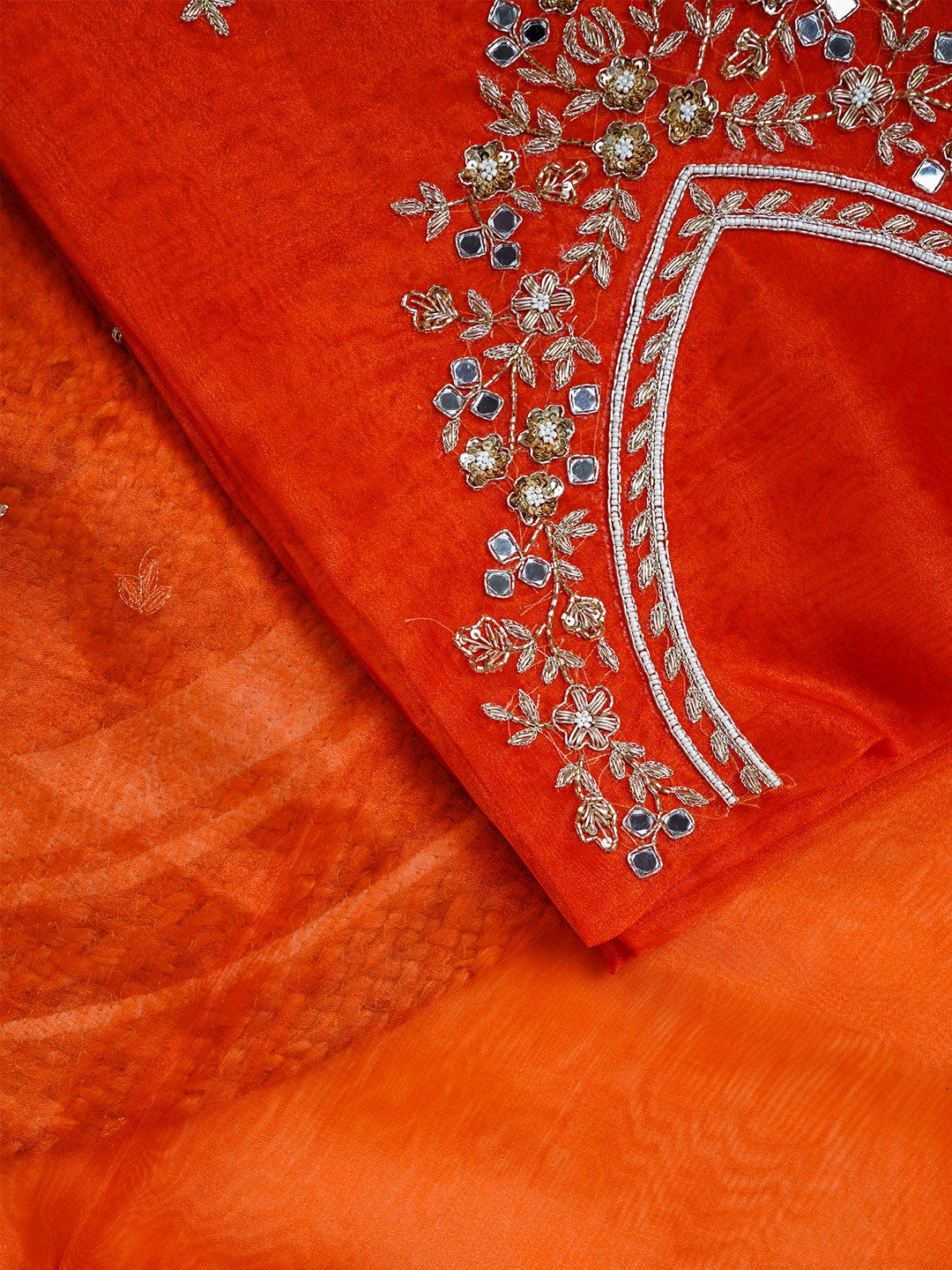 Utsav Floral Resham Hand Embroidered Unstitched Suit Set